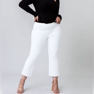 Spanx On-The-Go Cropped Kick Flare Pants Classic White sz 2X